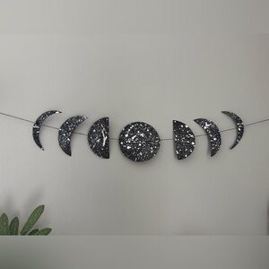 Black and White Moon Phase Paper Wall Hanging